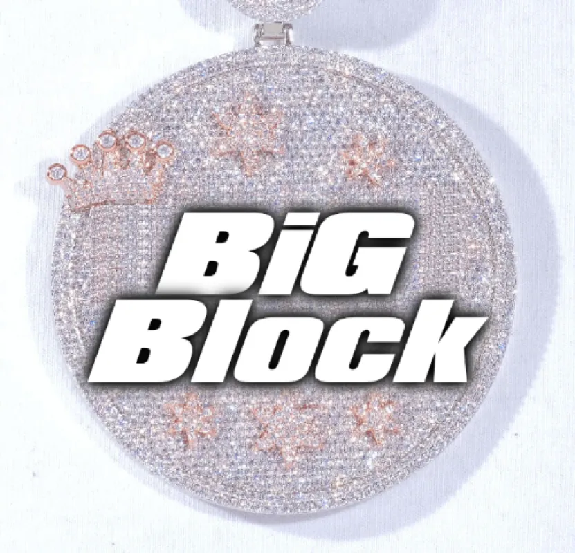 CUSTOM LETTER NECKLACE 3D BIG CROWN DISC sold by The GUU Shop