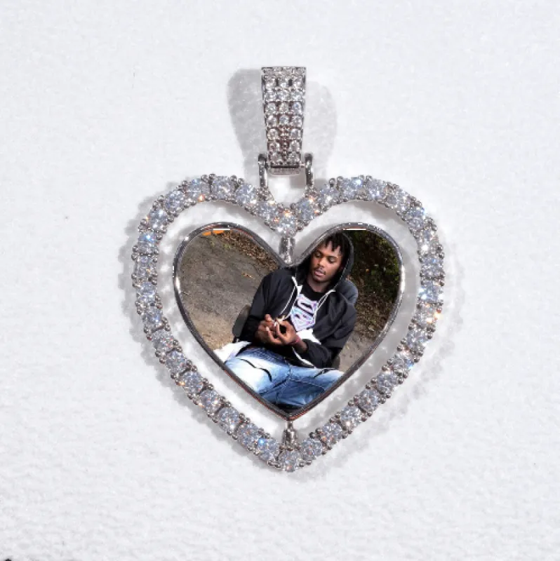 3D Spinning 2-Faced Heart Custom Picture Pendant sold by The GUU Shop