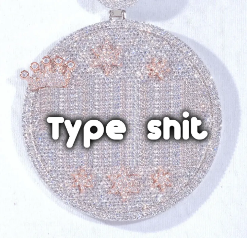 CUSTOM LETTER NECKLACE 3D BIG CROWN DISC sold by The GUU Shop