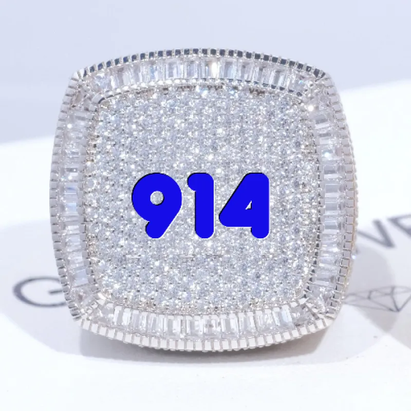 CUSTOM LETTER 3D ICED RING sold by The GUU Shop