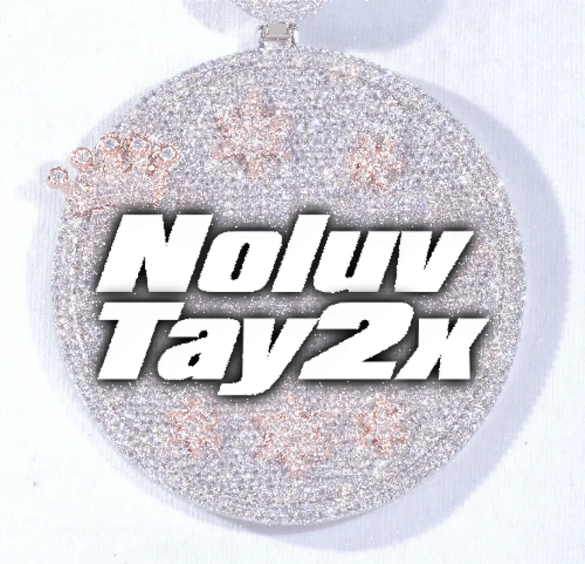 CUSTOM LETTER NECKLACE 3D BIG CROWN DISC sold by The GUU Shop