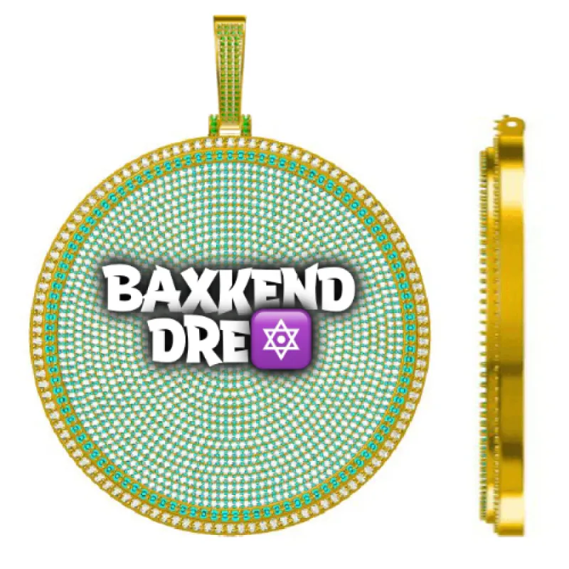 CUSTOM LETTER NECKLACE 3D BIG DISC sold by The GUU Shop