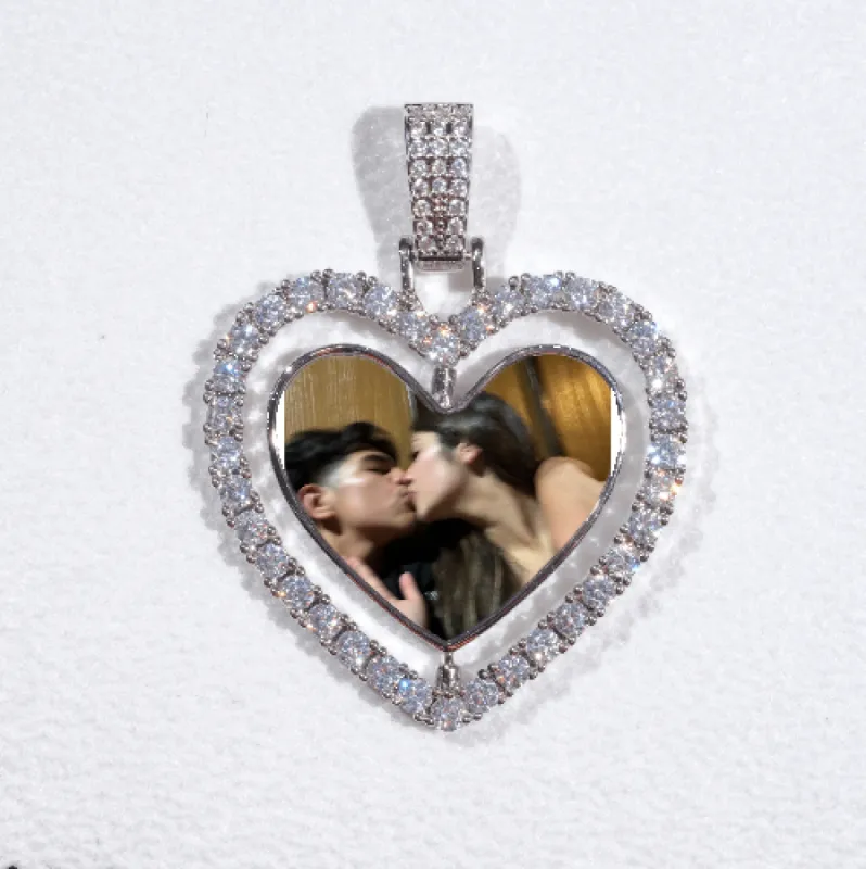 3D Spinning 2-Faced Heart Custom Picture Pendant sold by The GUU Shop