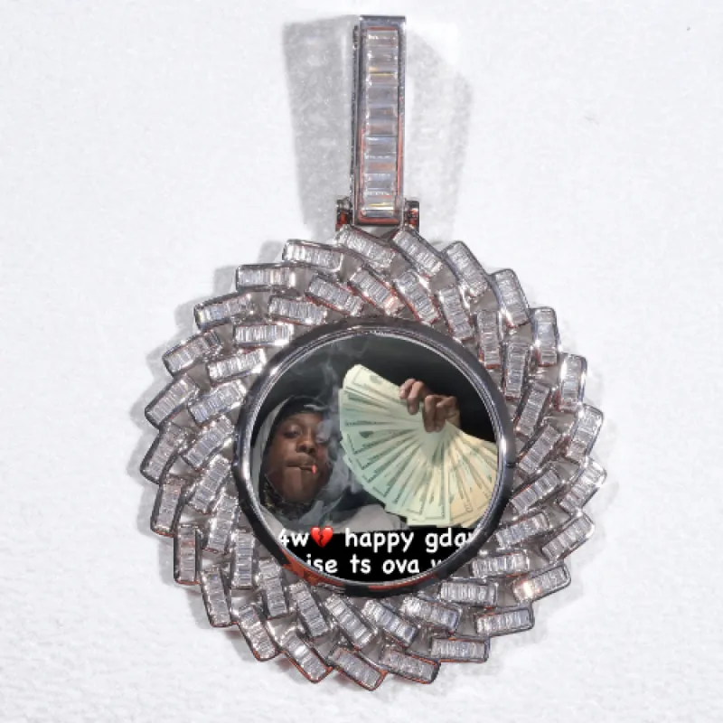 Large 3D Baguette Custom Picture Pendant sold by The GUU Shop