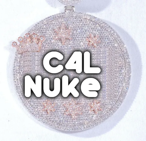 CUSTOM LETTER NECKLACE 3D BIG CROWN DISC sold by The GUU Shop