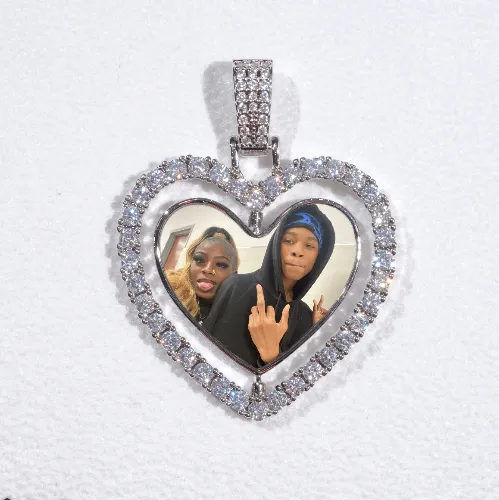 3D Spinning 2-Faced Heart Custom Picture Pendant sold by The GUU Shop