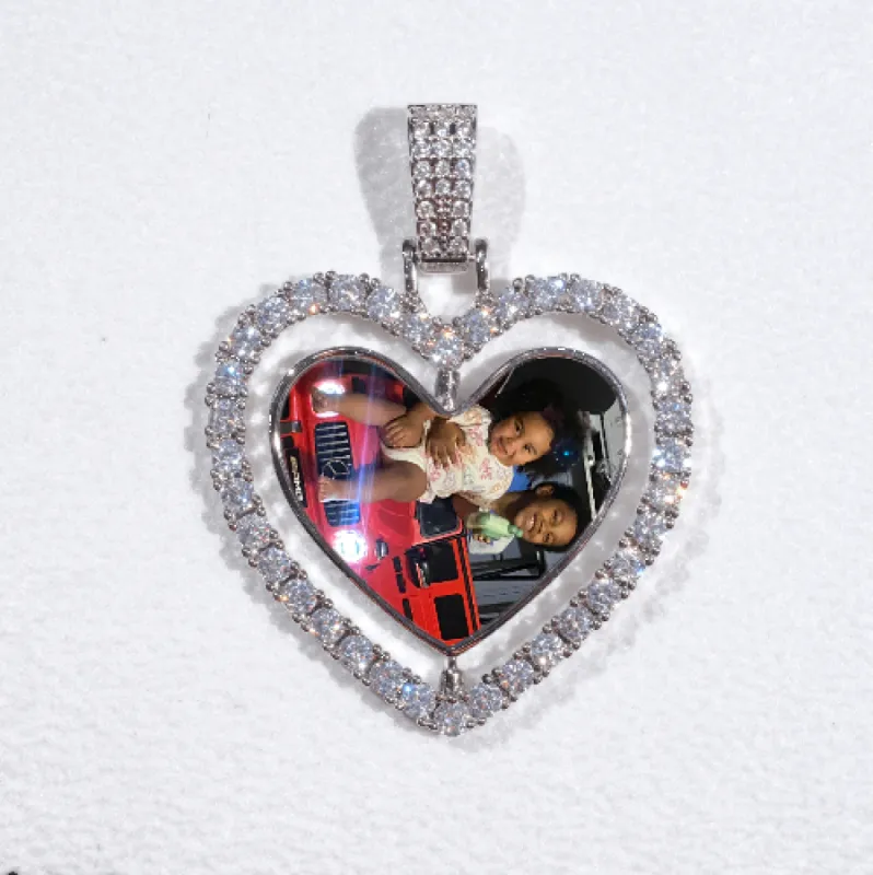 3D Spinning 2-Faced Heart Custom Picture Pendant sold by The GUU Shop