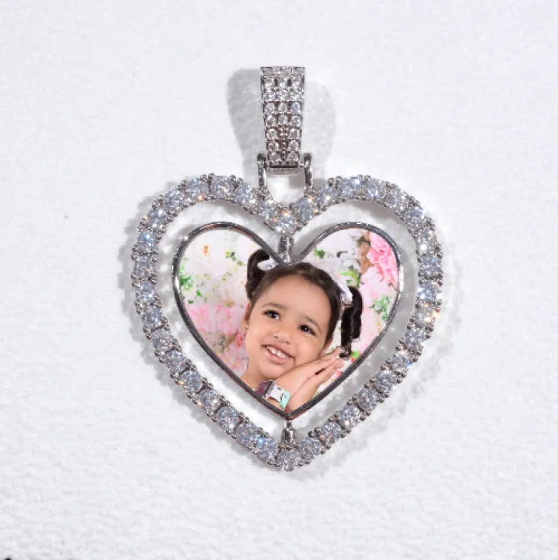 3D Spinning 2-Faced Heart Custom Picture Pendant sold by The GUU Shop