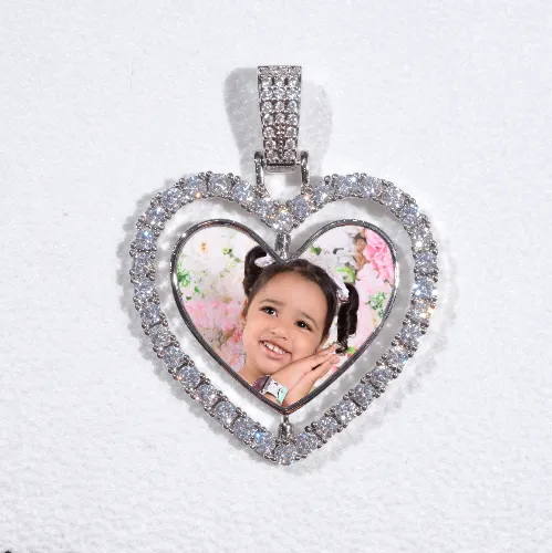 3D Spinning 2-Faced Heart Custom Picture Pendant sold by The GUU Shop