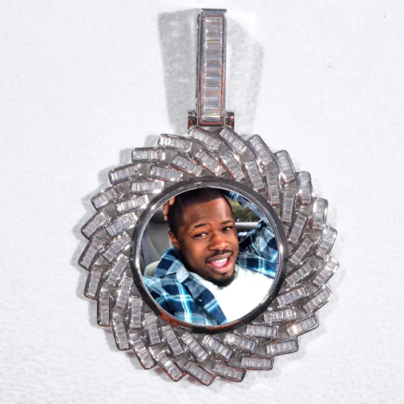 Large 3D Baguette Custom Picture Pendant sold by The GUU Shop