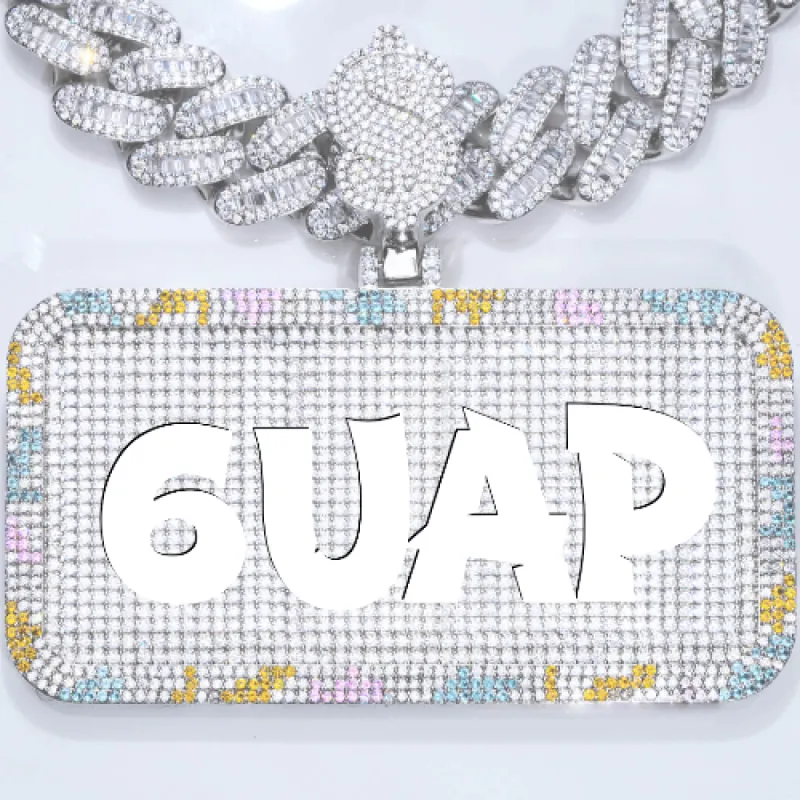 CUSTOM LETTER NECKLACE 3D COLORFUL SQUARE sold by The GUU Shop