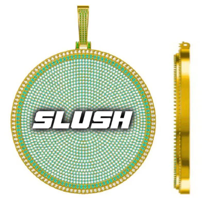 CUSTOM LETTER NECKLACE 3D BIG DISC made by The GUU Shop