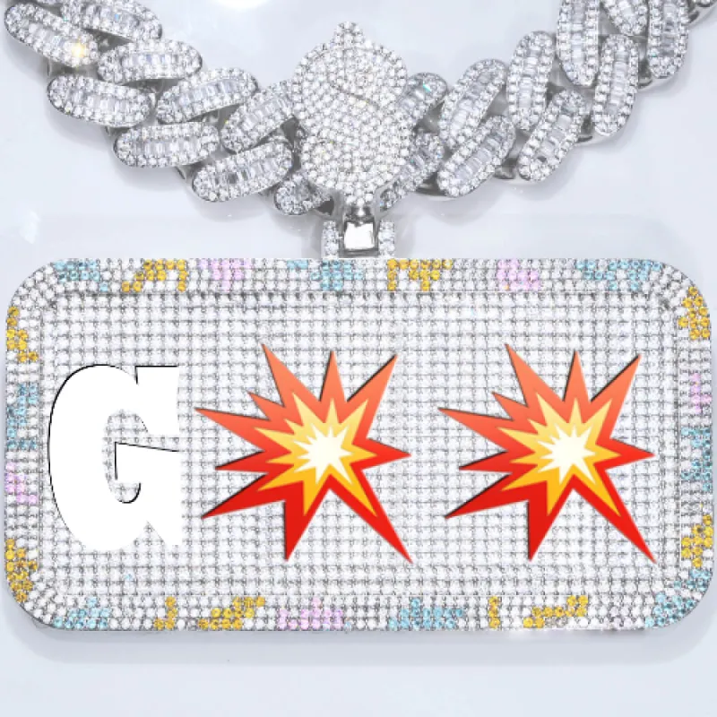 CUSTOM LETTER NECKLACE 3D COLORFUL SQUARE sold by The GUU Shop