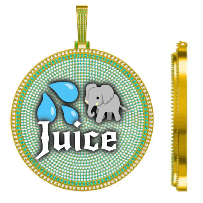 CUSTOM LETTER NECKLACE 3D BIG DISC sold by The GUU Shop