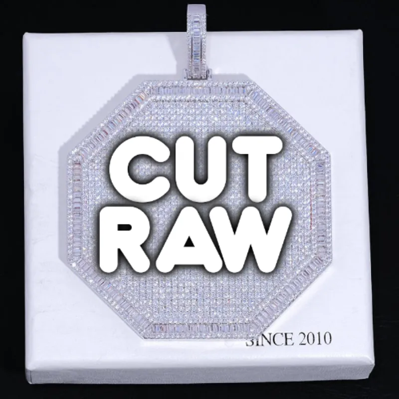 CUSTOM LETTER NECKLACE 3D BIG OCTAGON sold by The GUU Shop