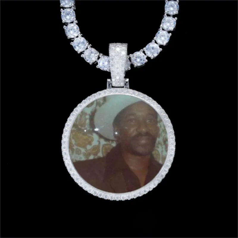 925S & VVS Moissanite 3D Circle Custom Picture Pendant sold by The GUU Shop