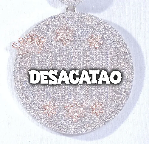 CUSTOM LETTER NECKLACE 3D BIG CROWN DISC sold by The GUU Shop