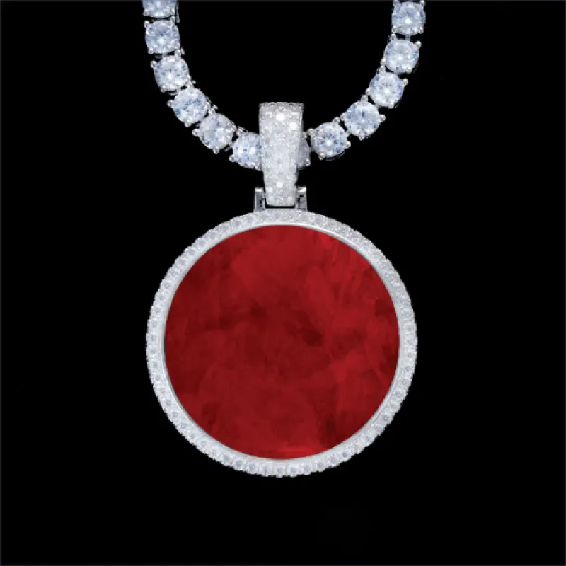 925S & VVS Moissanite 3D Circle Custom Picture Pendant sold by The GUU Shop
