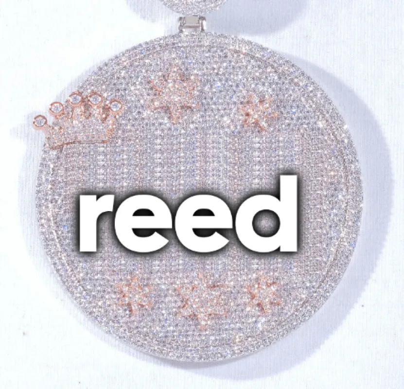 CUSTOM LETTER NECKLACE 3D BIG CROWN DISC sold by The GUU Shop