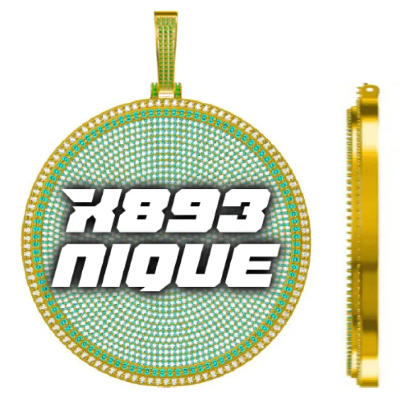 CUSTOM LETTER NECKLACE 3D BIG DISC sold by The GUU Shop