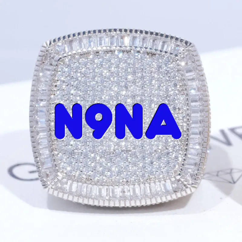 CUSTOM LETTER 3D ICED RING sold by The GUU Shop