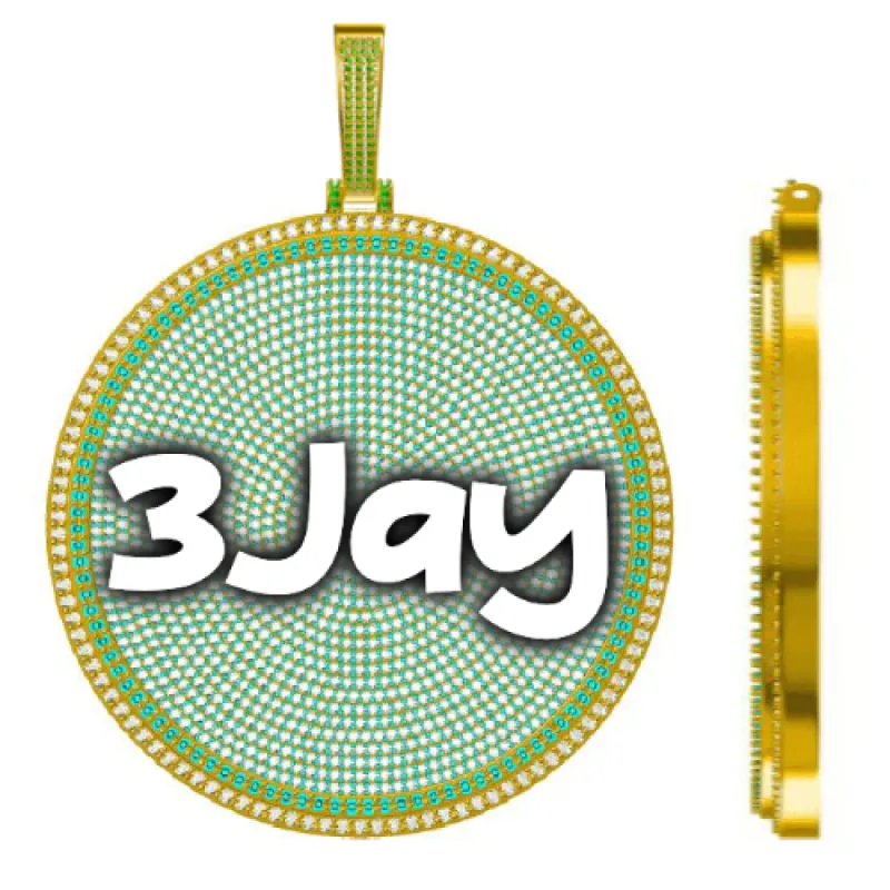 CUSTOM LETTER NECKLACE 3D BIG DISC made by The GUU Shop