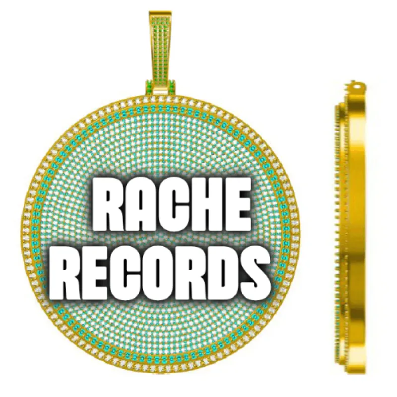 CUSTOM LETTER NECKLACE 3D BIG DISC sold by The GUU Shop