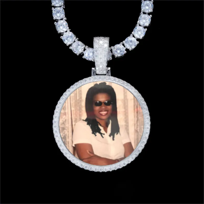 925S & VVS Moissanite 3D Circle Custom Picture Pendant sold by The GUU Shop