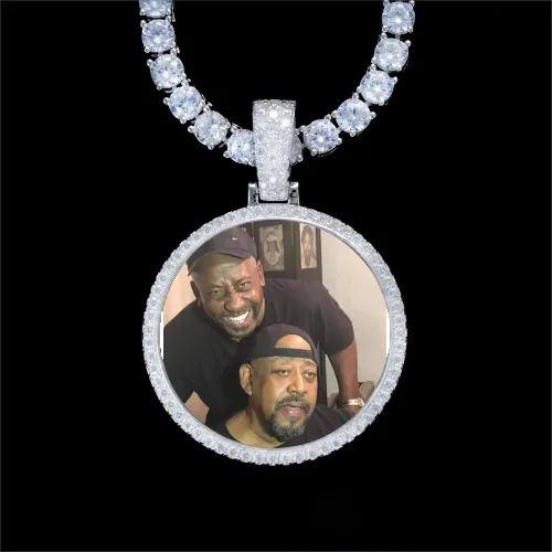 925S & VVS Moissanite 3D Circle Custom Picture Pendant sold by The GUU Shop
