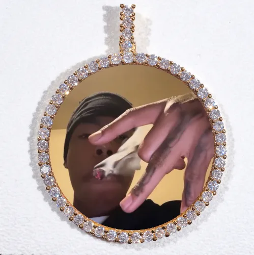 LARGE 3D CIRCLE CUSTOM PICTURE PENDANT sold by The GUU Shop