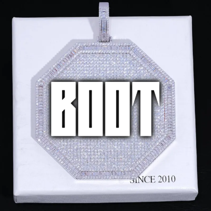 CUSTOM LETTER NECKLACE 3D BIG OCTAGON sold by The GUU Shop