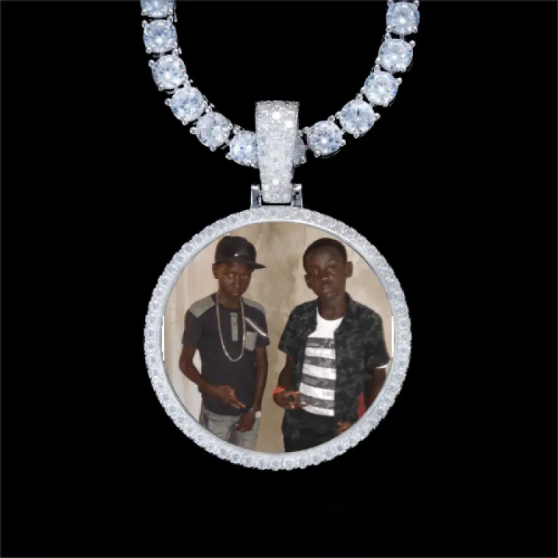 925S & VVS Moissanite 3D Circle Custom Picture Pendant sold by The GUU Shop