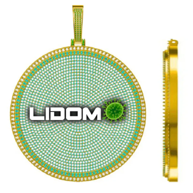 CUSTOM LETTER NECKLACE 3D BIG DISC sold by The GUU Shop