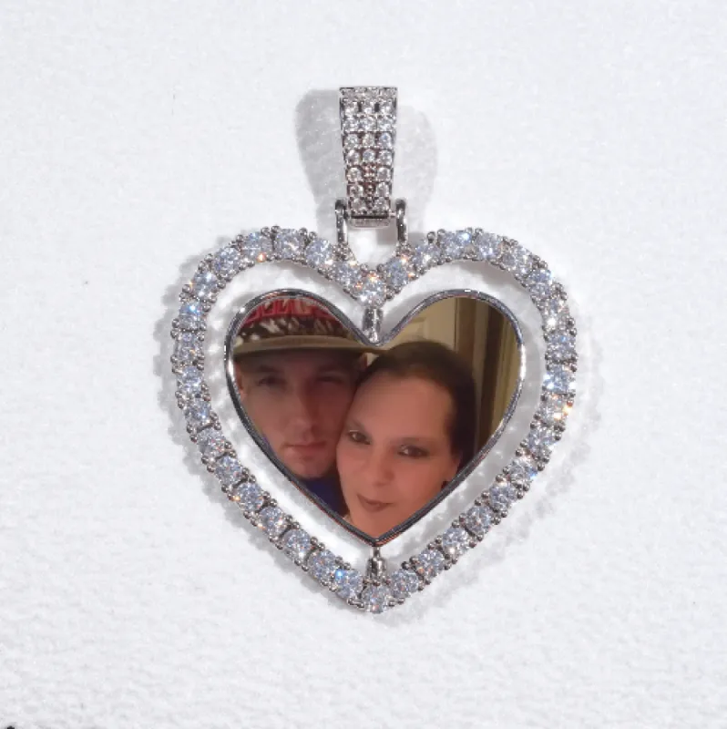 3D Spinning 2-Faced Heart Custom Picture Pendant sold by The GUU Shop