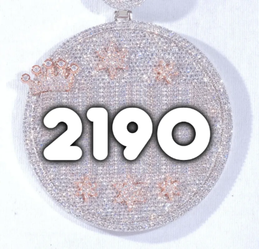 CUSTOM LETTER NECKLACE 3D BIG CROWN DISC made by The GUU Shop