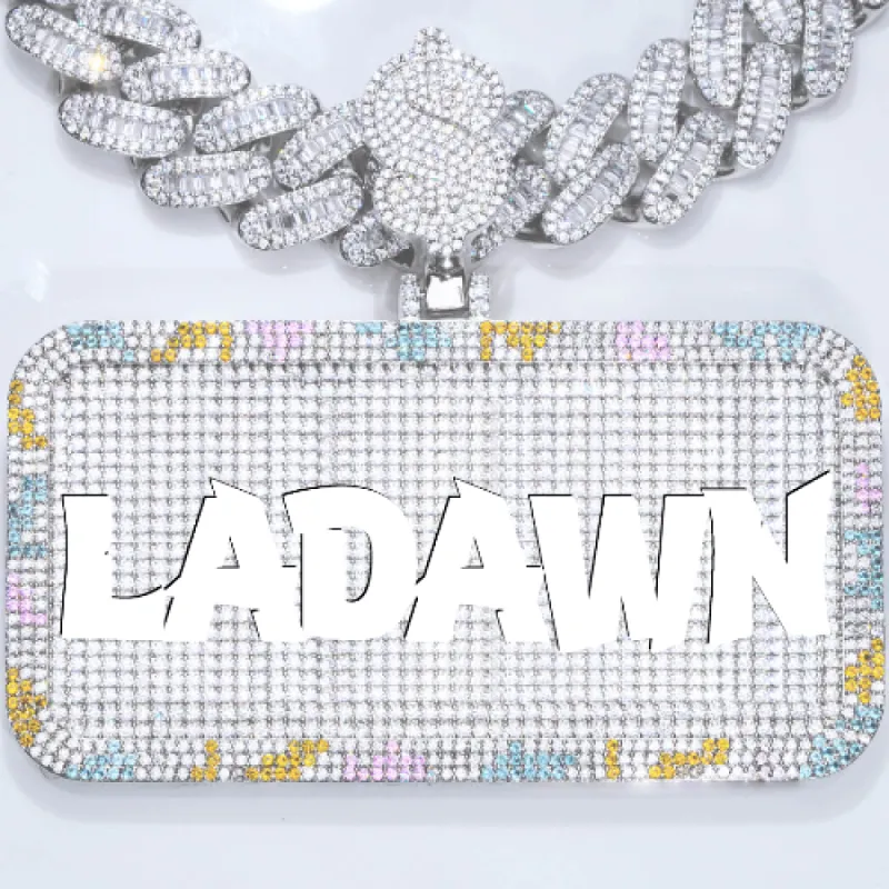 CUSTOM LETTER NECKLACE 3D COLORFUL SQUARE sold by The GUU Shop