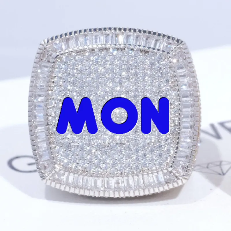 CUSTOM LETTER 3D ICED RING sold by The GUU Shop