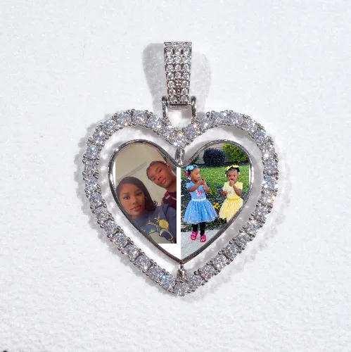 3D Spinning 2-Faced Heart Custom Picture Pendant sold by The GUU Shop