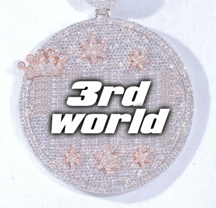 CUSTOM LETTER NECKLACE 3D BIG CROWN DISC sold by The GUU Shop