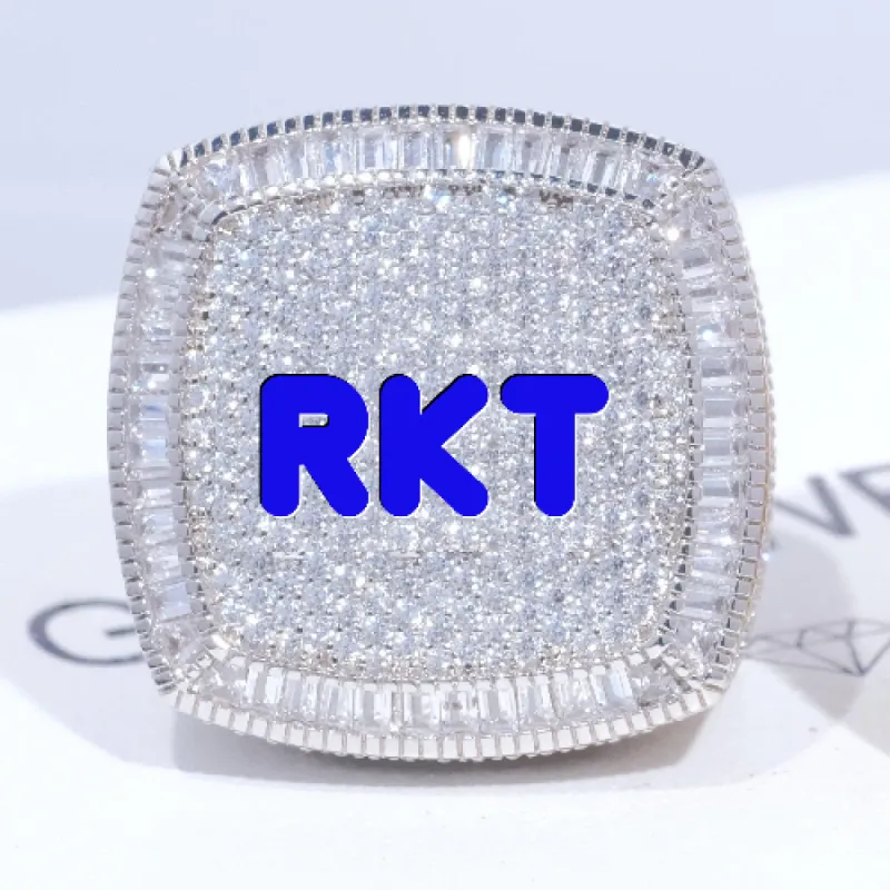 CUSTOM LETTER 3D ICED RING sold by The GUU Shop