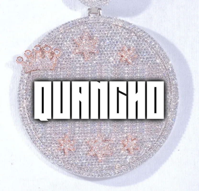 CUSTOM LETTER NECKLACE 3D BIG CROWN DISC sold by The GUU Shop