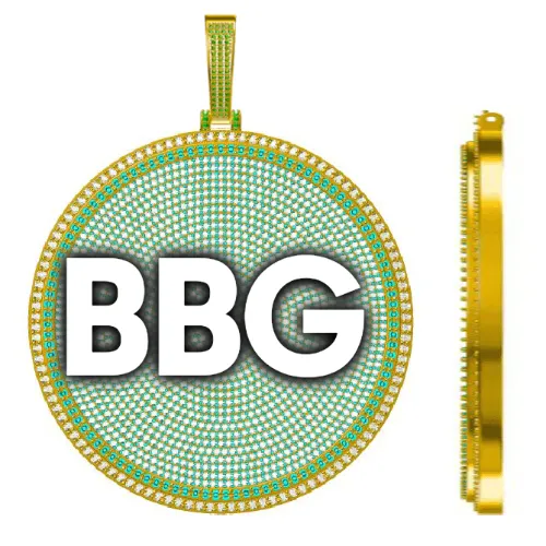 CUSTOM LETTER NECKLACE 3D BIG DISC sold by The GUU Shop