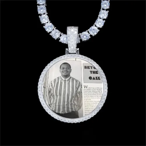 925S & VVS Moissanite 3D Circle Custom Picture Pendant sold by The GUU Shop