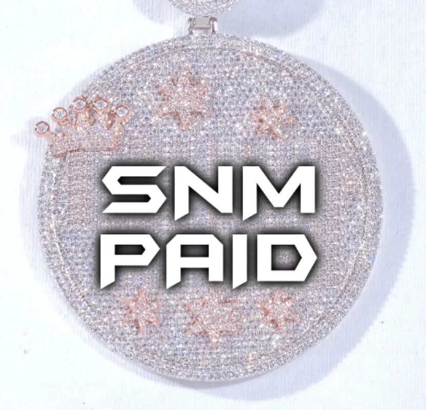 CUSTOM LETTER NECKLACE 3D BIG CROWN DISC sold by The GUU Shop