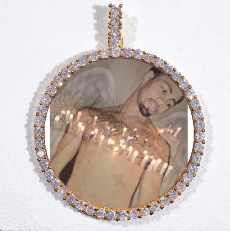 LARGE 3D CIRCLE CUSTOM PICTURE PENDANT sold by The GUU Shop