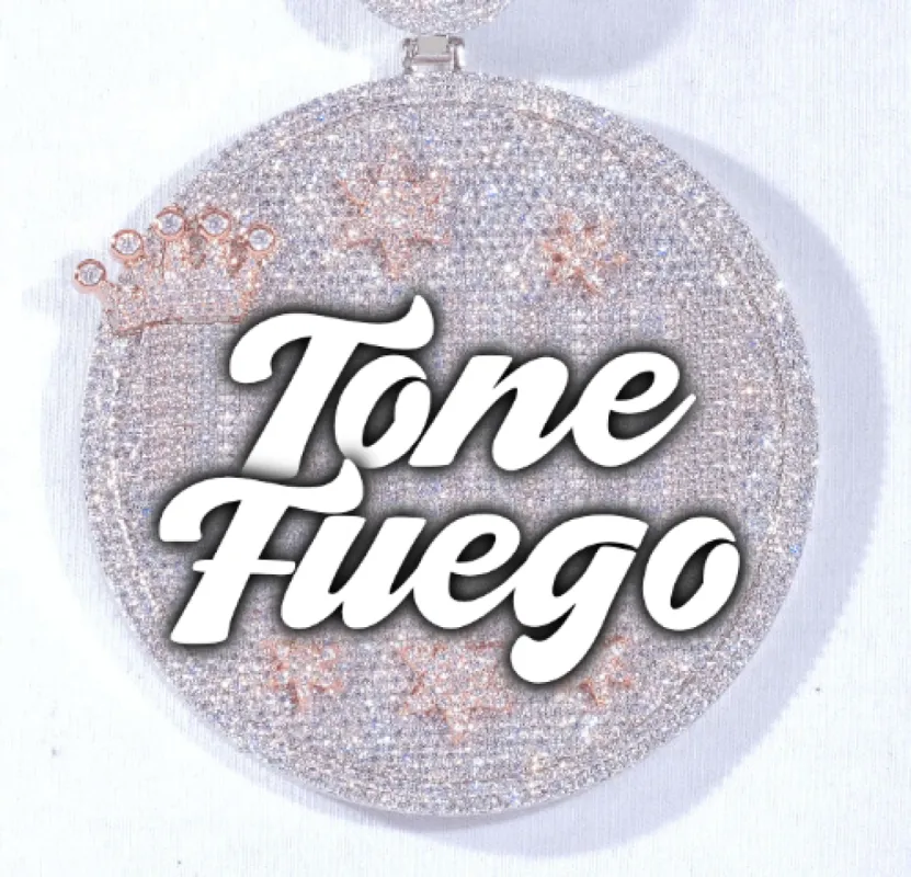 CUSTOM LETTER NECKLACE 3D BIG CROWN DISC sold by The GUU Shop