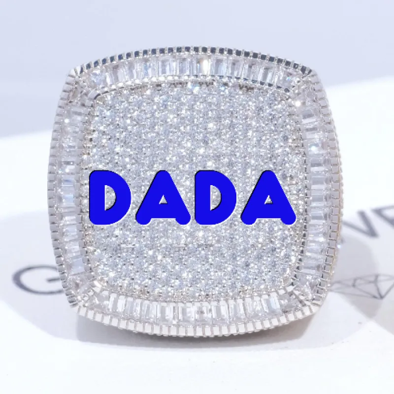 CUSTOM LETTER 3D ICED RING sold by The GUU Shop