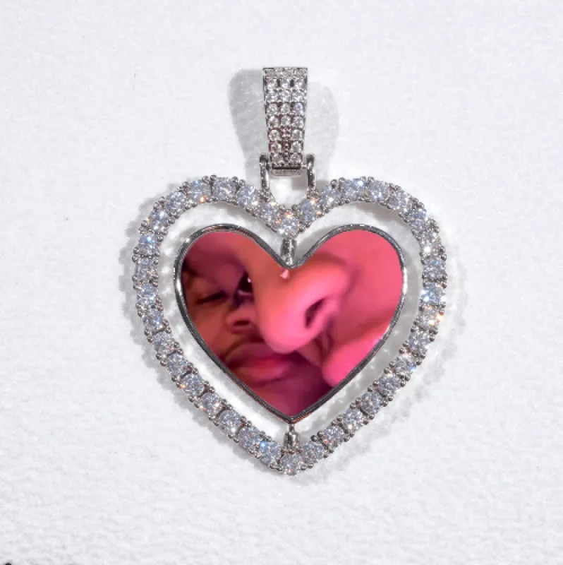 3D Spinning 2-Faced Heart Custom Picture Pendant sold by The GUU Shop