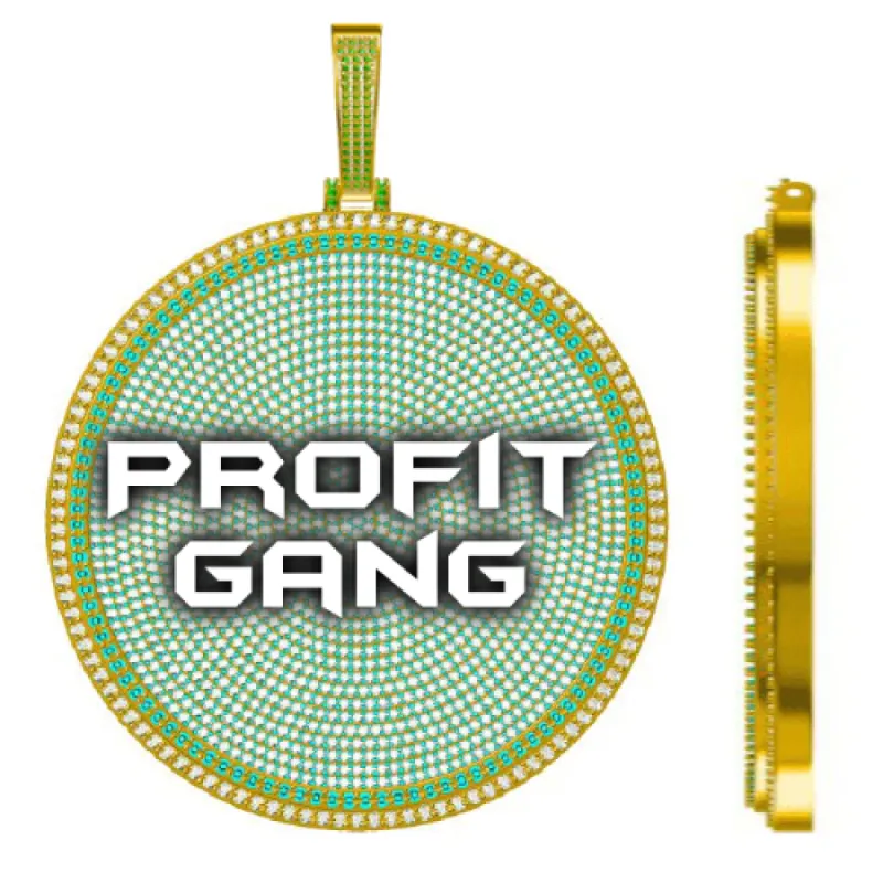 CUSTOM LETTER NECKLACE 3D BIG DISC made by The GUU Shop