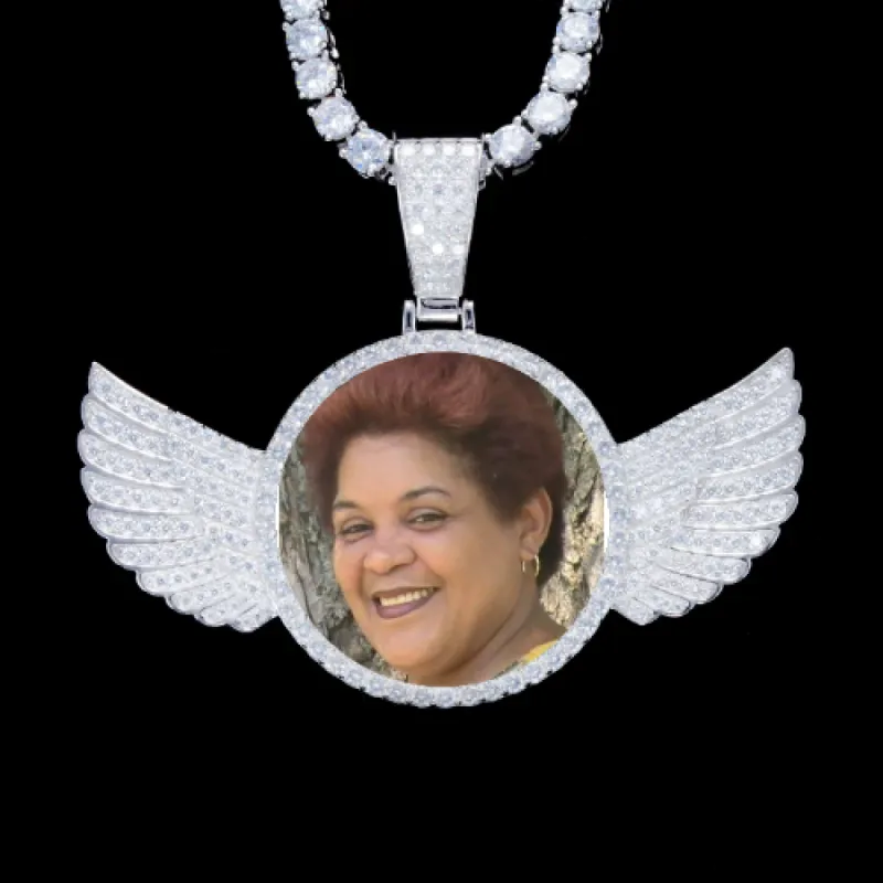925S & VVS Moissanite 3D Wing Custom Picture Pendant sold by The GUU Shop